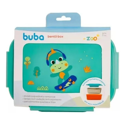 Lancheira Bento Box Inox 600ml Zoo Dino -  Buba
