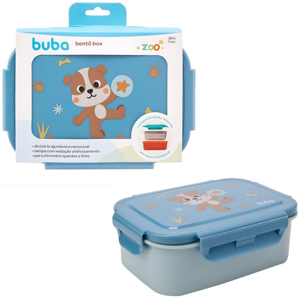 Bentô Box 600ml Aço Inox Buba Zoo Cachorro 22177 Buba