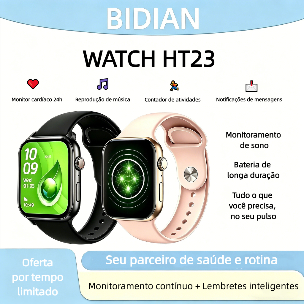 [Bisa chatgpt] Bidian HT23 Smart Watch 1.83 inch Display Al Voice Monitoring Sports Mode