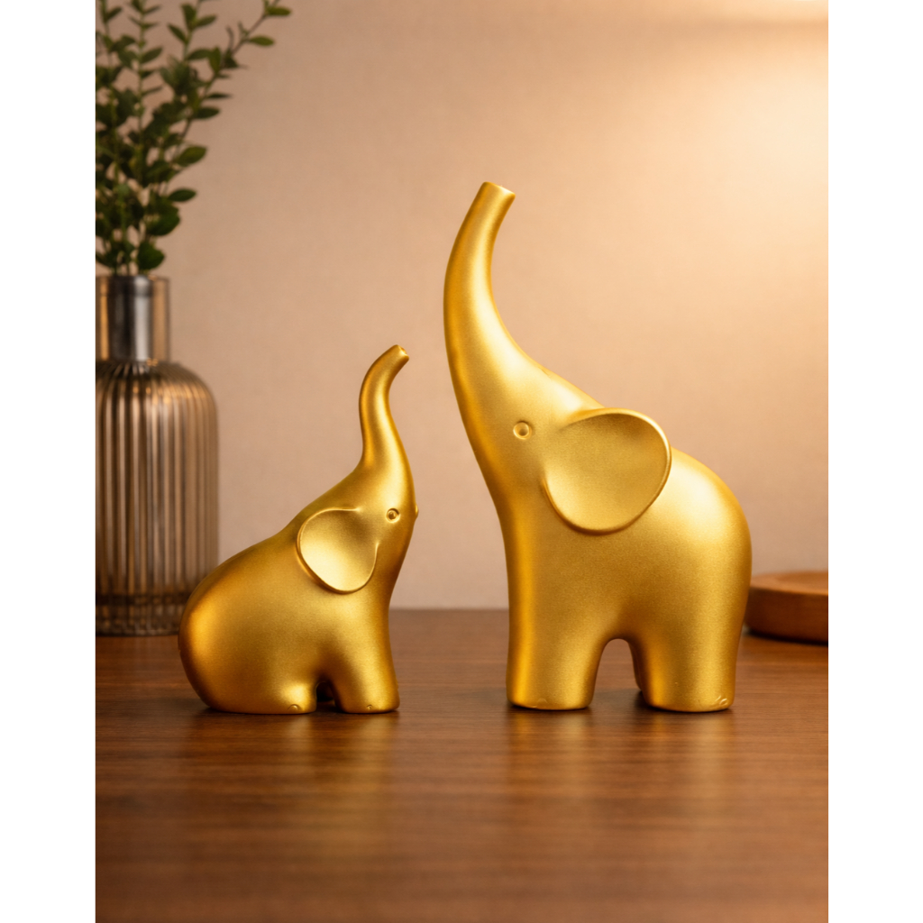 Decoração Moderna Kit Elefante Enfeites Para Sala Quarto Escritório Presente dia das Mâes