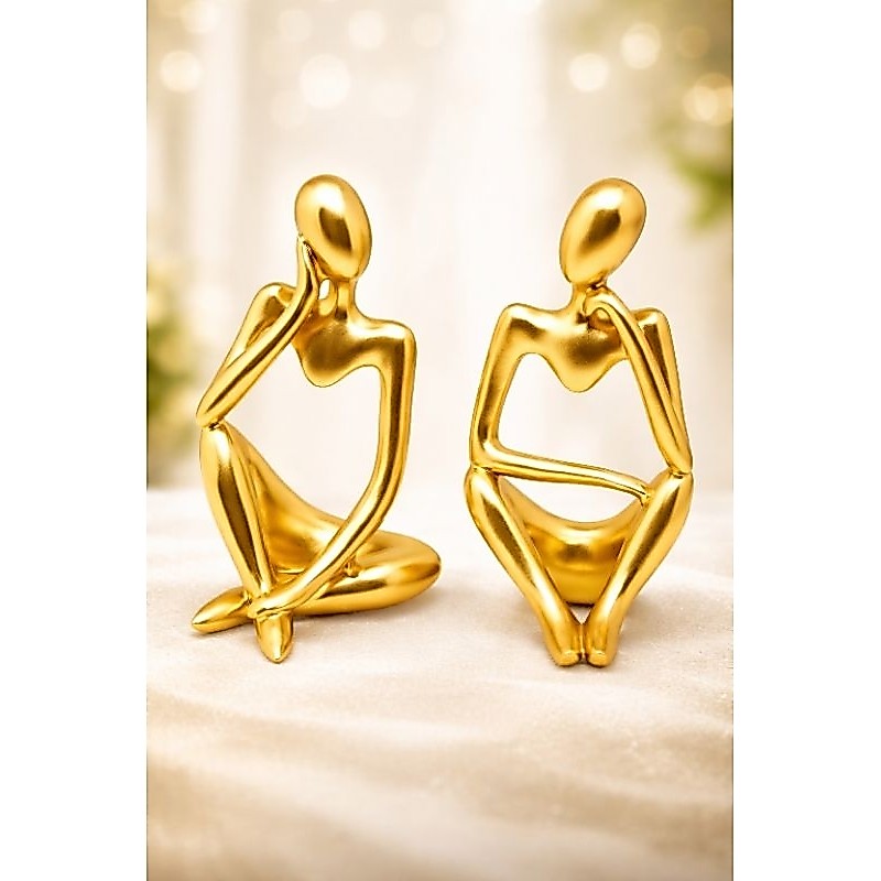 Kit decoração pensador dourado Premium para sala escritório rack