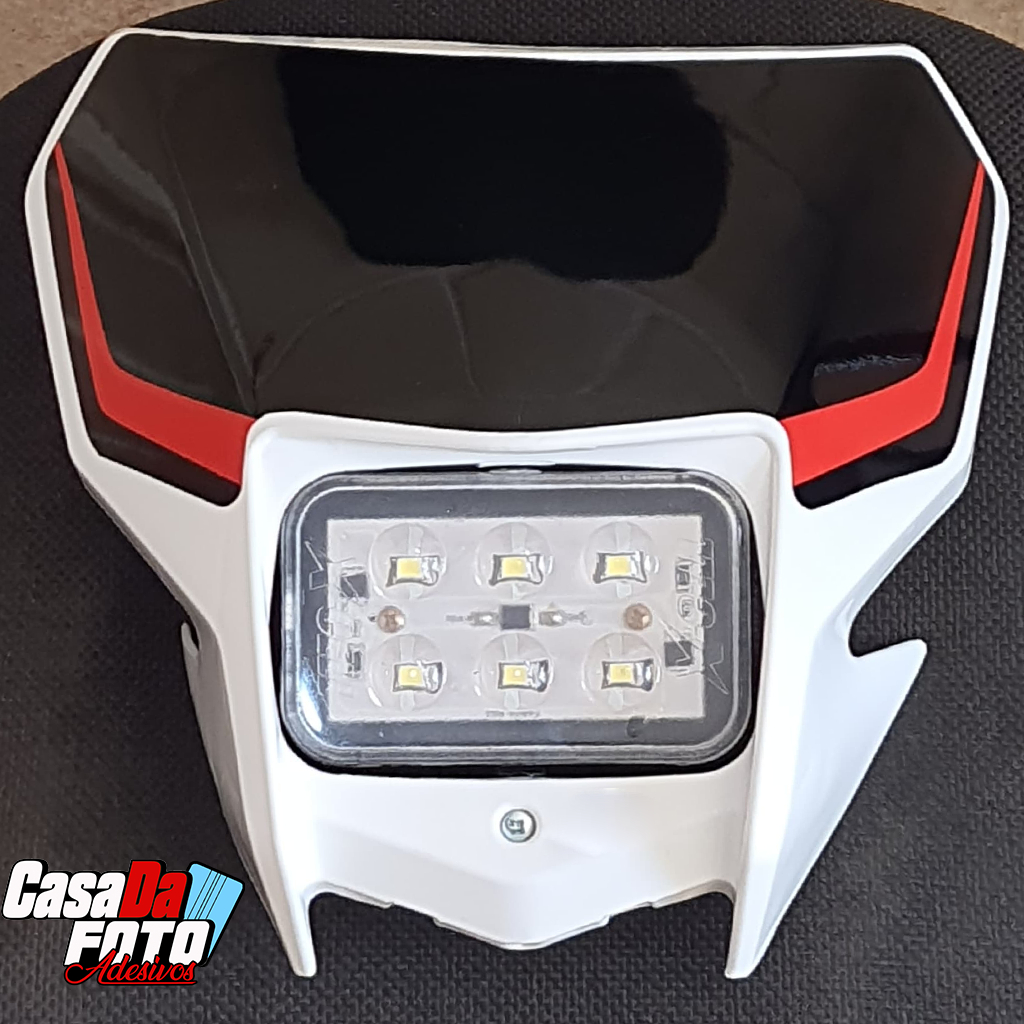 adesivo moto crf 250f (não acompanha carenagem e farol) vinil automotivo branco preto mx  frente vermelho
