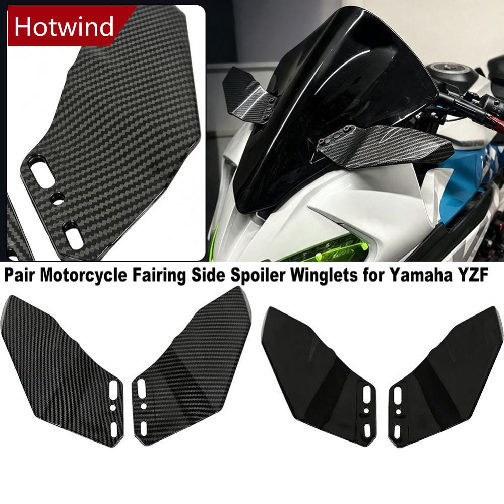 HOTWIND Par Motocicleta Carenagem Lateral Spoiler Frente Winglets Conjunto De Acessórios Para Yamaha YZF ABS Estilo Aero