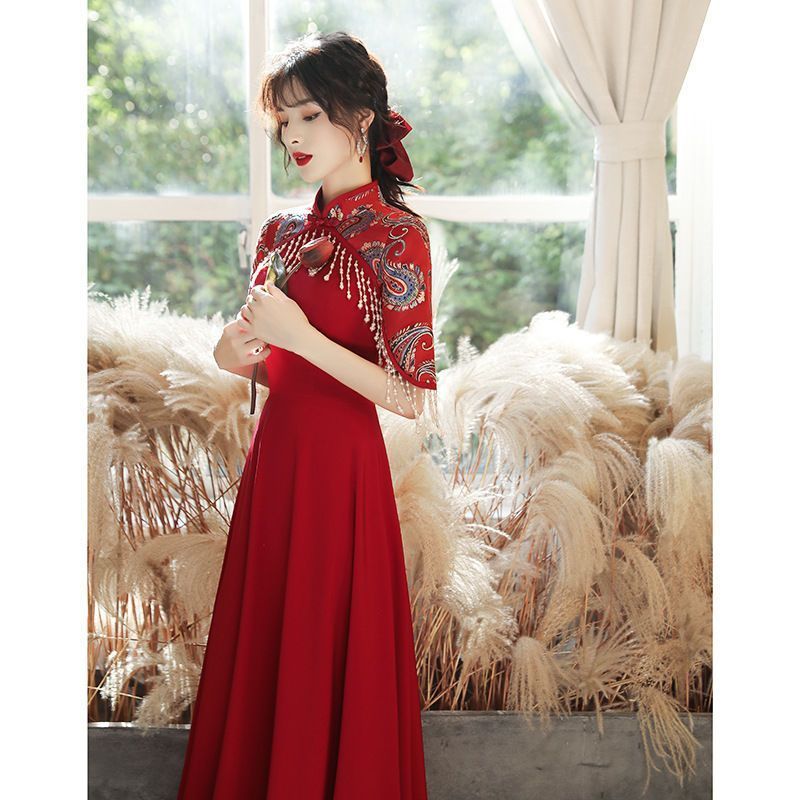Chinese-style wedding dress for the bride 2023 new summer wedding engagement homecoming dress elegant Chinese style with