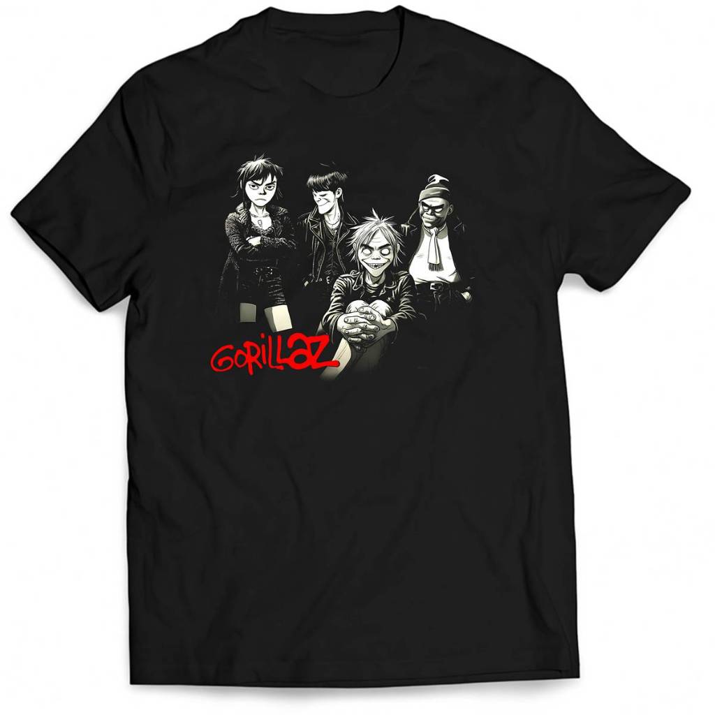 Camiseta Banda Gorillaz 100% Algodão Unissex