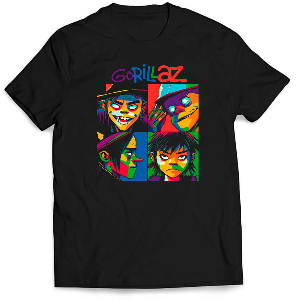 Camiseta Banda Gorillaz 100% Algodão Tamanho Unissex Camisa Gorillaz