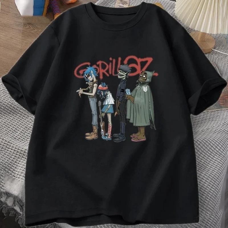 Camisetas com estampa do Gorillaz PUNK Rock Camisa Anos 90 Blusa Vintage Banda Musical