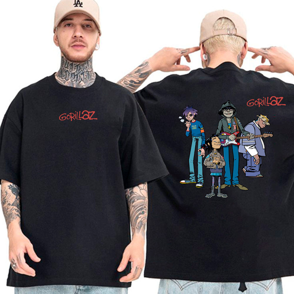 Camiseta Gorillaz Virtual Banda De Rock Camisa Basica e Oversized Plus Size Unissex