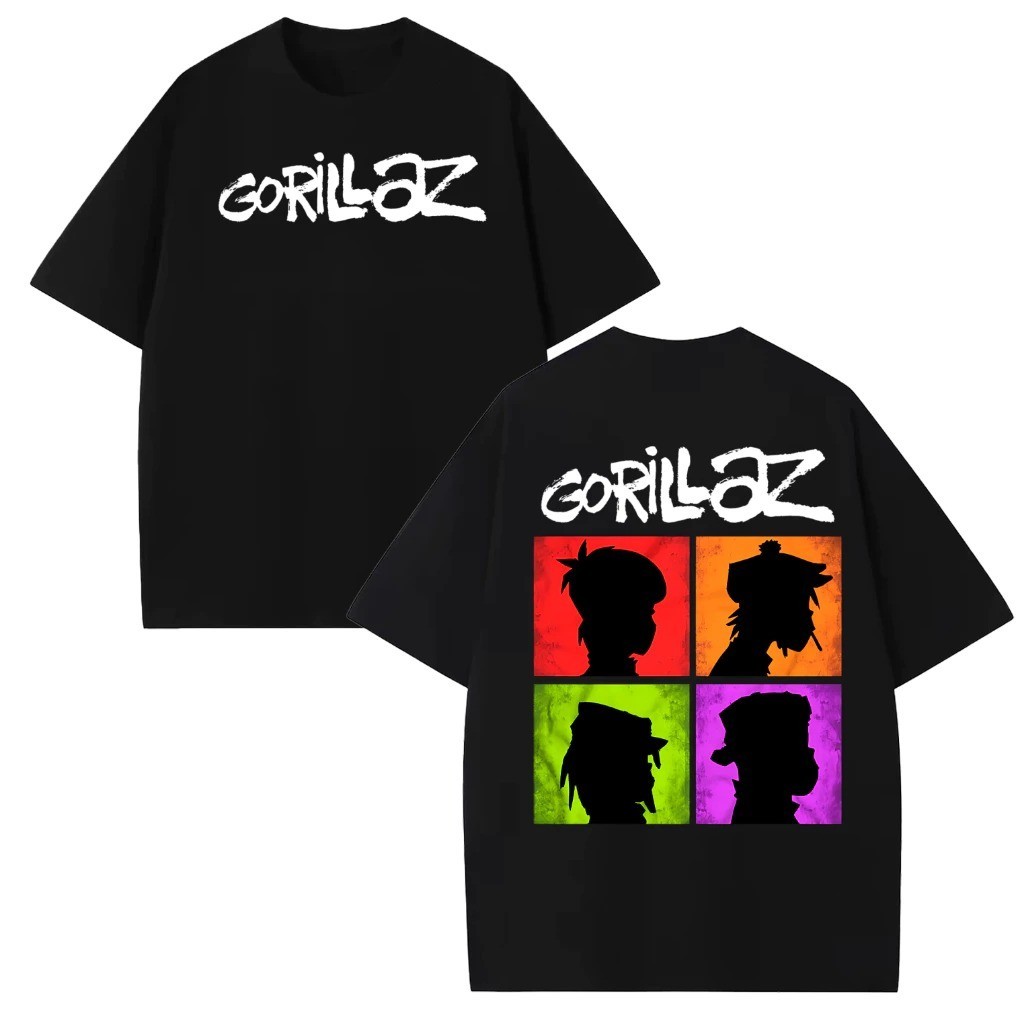 Camisa Gorillaz Banda Rock Camiseta Algodão Basica e Oversized Unissex