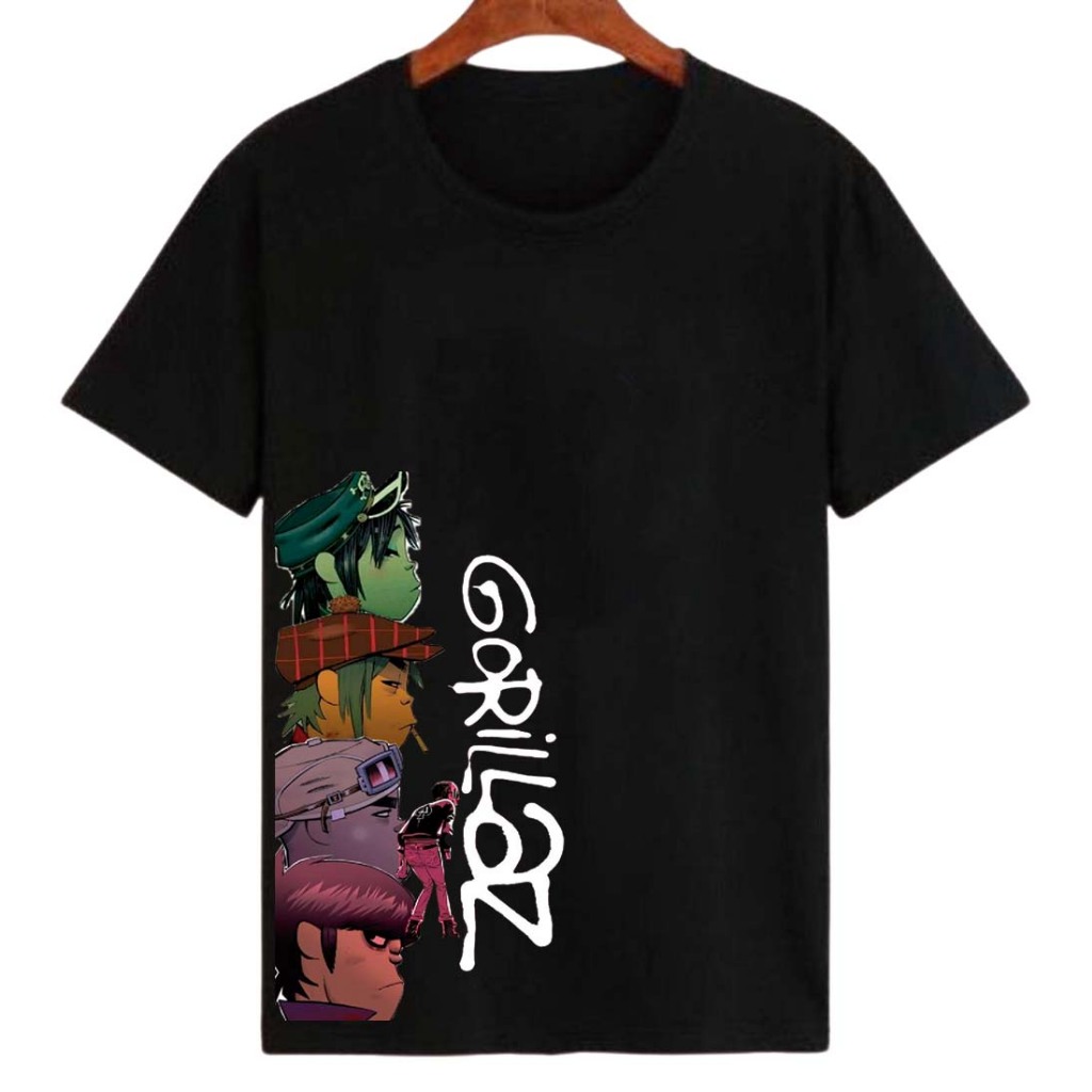 Camiseta camisa 100% algodão Banda Gorillaz Unisex T-Shirt: Demon Days (Black)