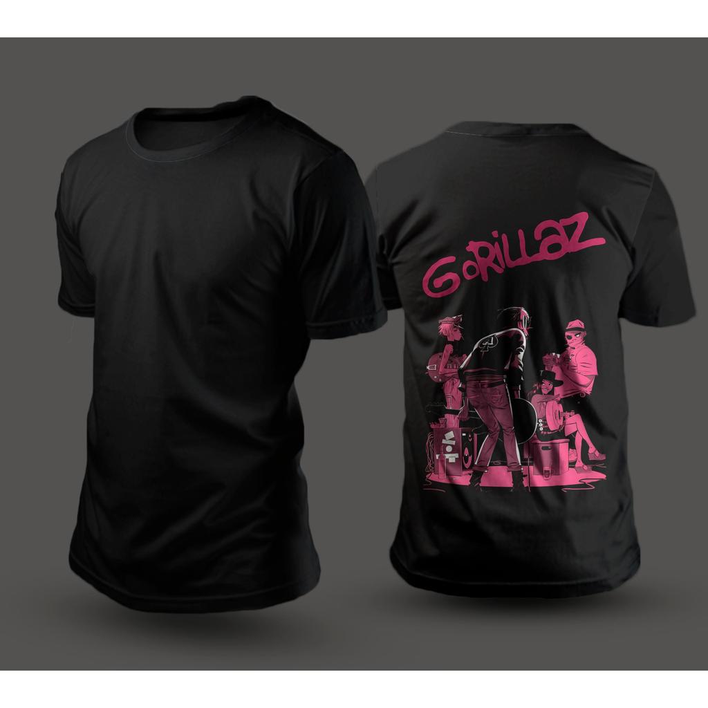 Camiseta da banda Gorillaz na cor preta