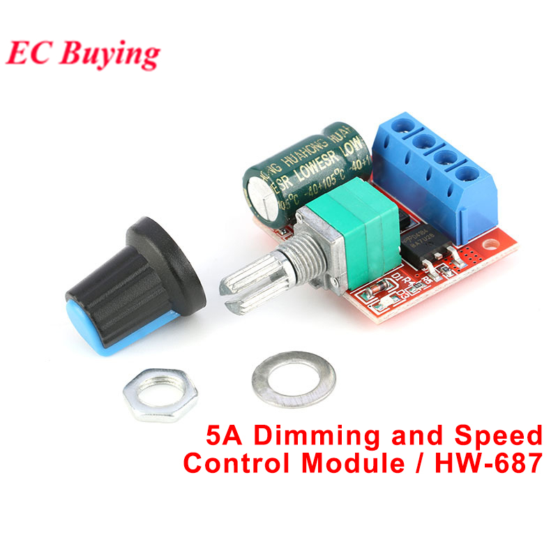 5pcs/1pc 5V-28V DC Controlador De Velocidade Do Motor LED Módulo Dimmer PWM Interruptor De Controle 5A