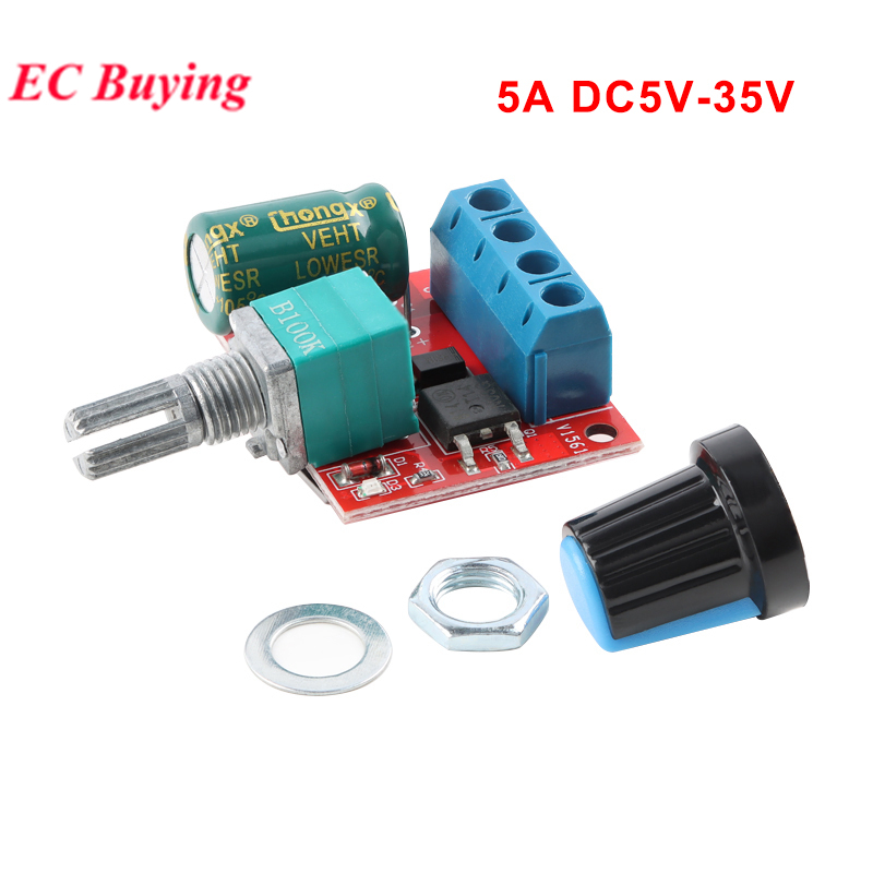 5pcs/1pc PWM DC Módulo Controlador De Velocidade Do Motor 5V-35V 5A Placa De Interruptor De Controle LED Dimmer