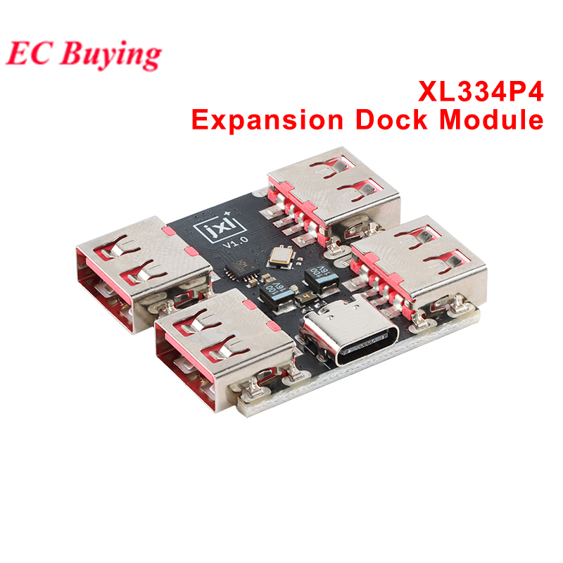 5pcs/1pc XL334P4 Tipo-C Hub De Expansão USB 4 Portas 2.0 Divisor Módulo De Multiportas