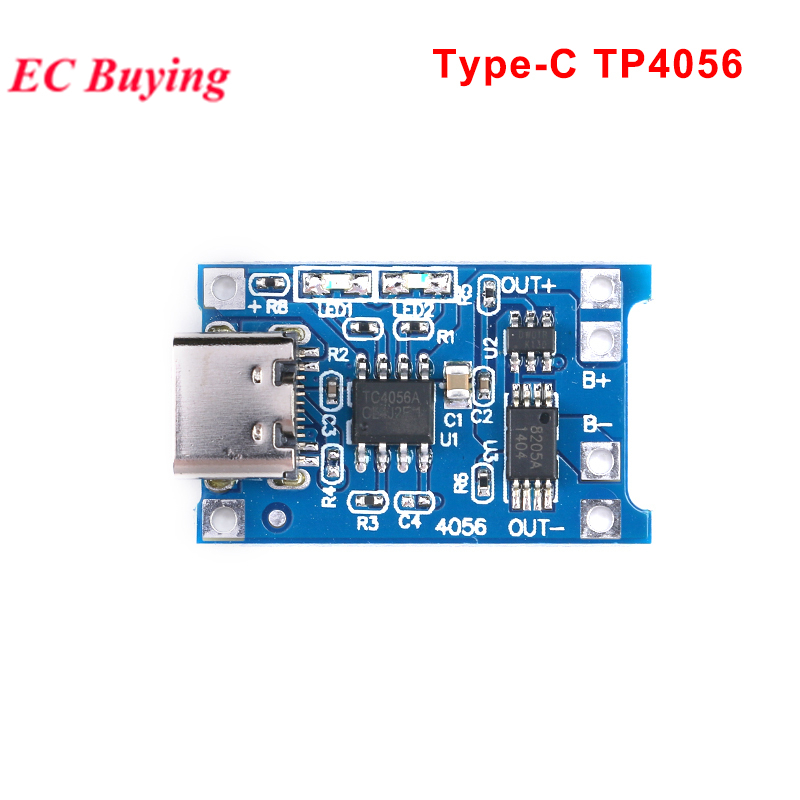 5pcs/1pc TP4056 1A Módulo De Carregamento De Bateria De Lítio Tipo-C Proteção USB Placa 2 Em 1