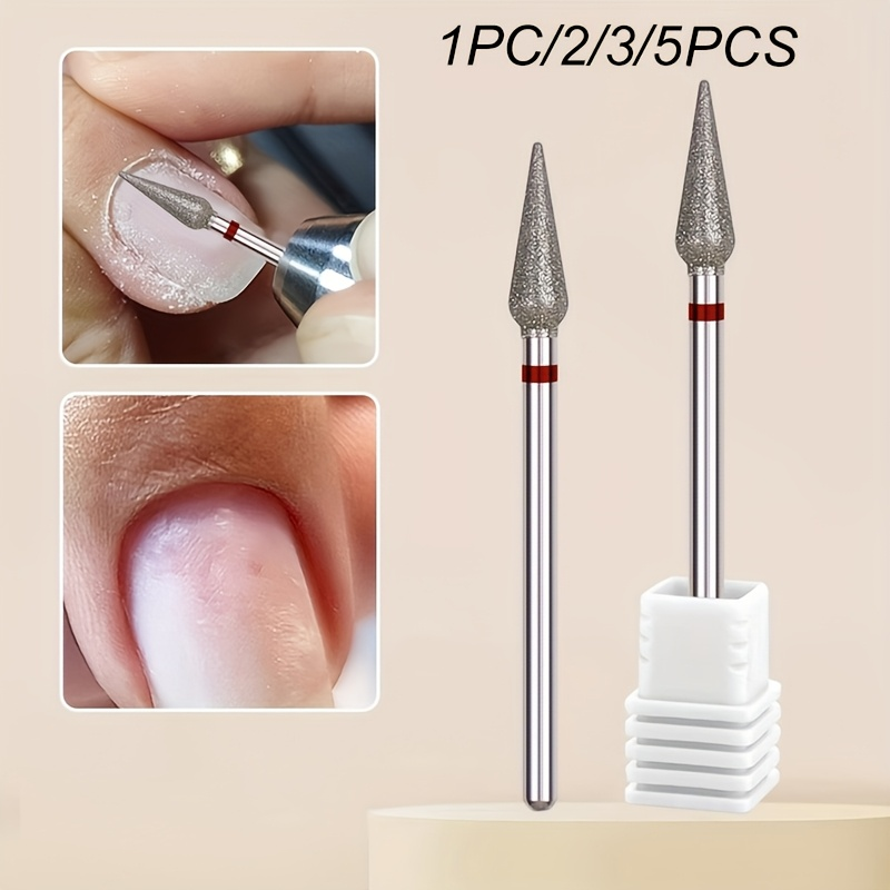 Kit-1PC/2/3/5PCS Conjunto de Brocas Diamantadas para Unhas: Ferramentas Elétricas de Manicure/Pedicure com Cortador de
