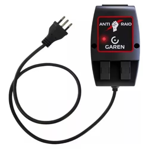 Protetor Anti Raio Universal Plug Tomada Garen PC 2 Fusíveis Notebook Desktop Xbox Ps4 Ps5 127v/220v