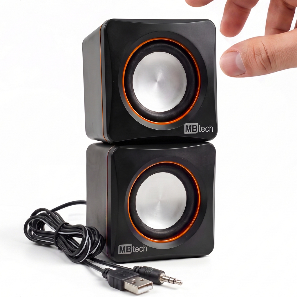 Caixa De Som USB P2 3,5mm Compatível Com PC Notebook Desktop 2.0 Compacta Home Office
