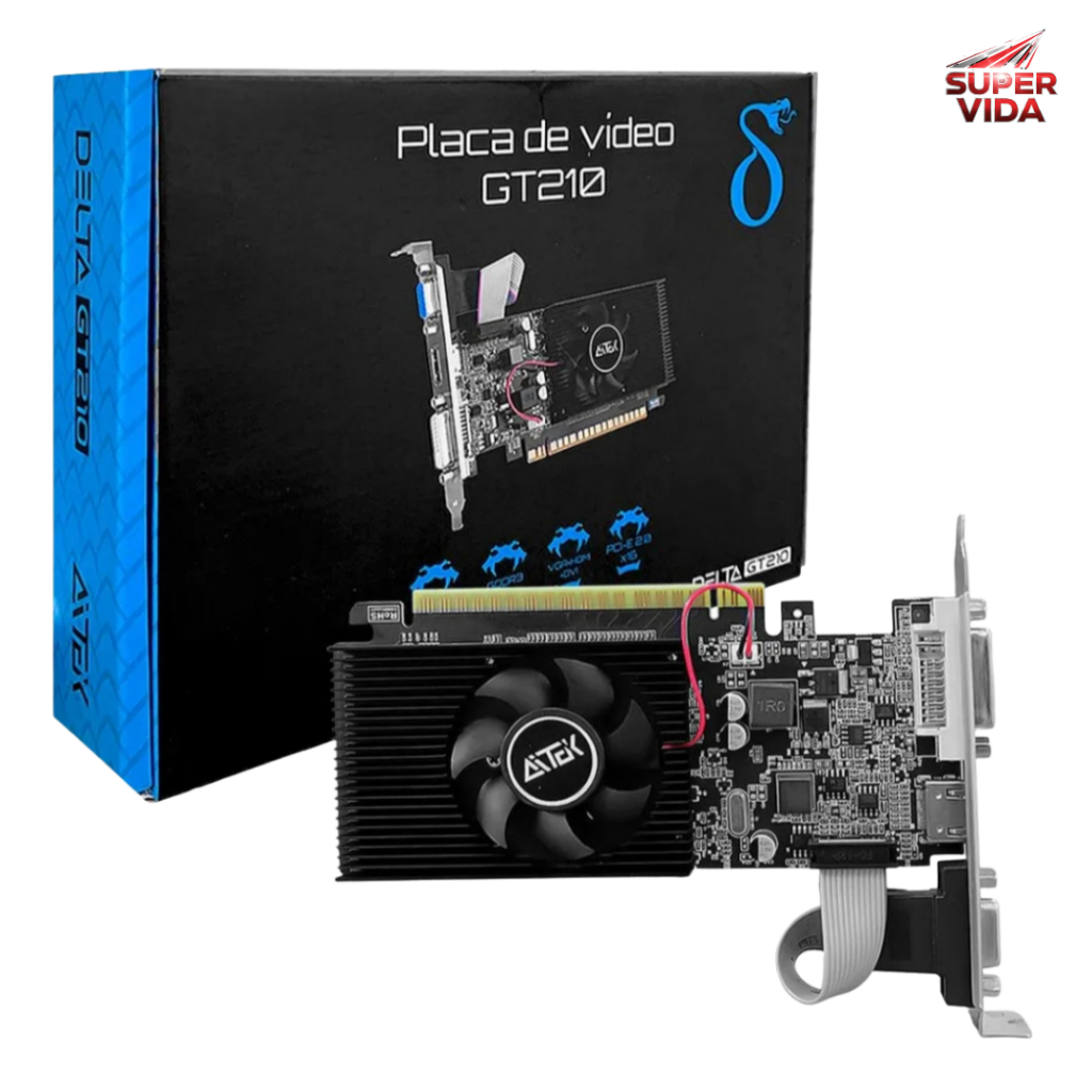 Placas de Vídeo 1GB/2GB Delta para Home Office e Jogos Leves com Saídas Completas VGA/HDMI/DVI-D