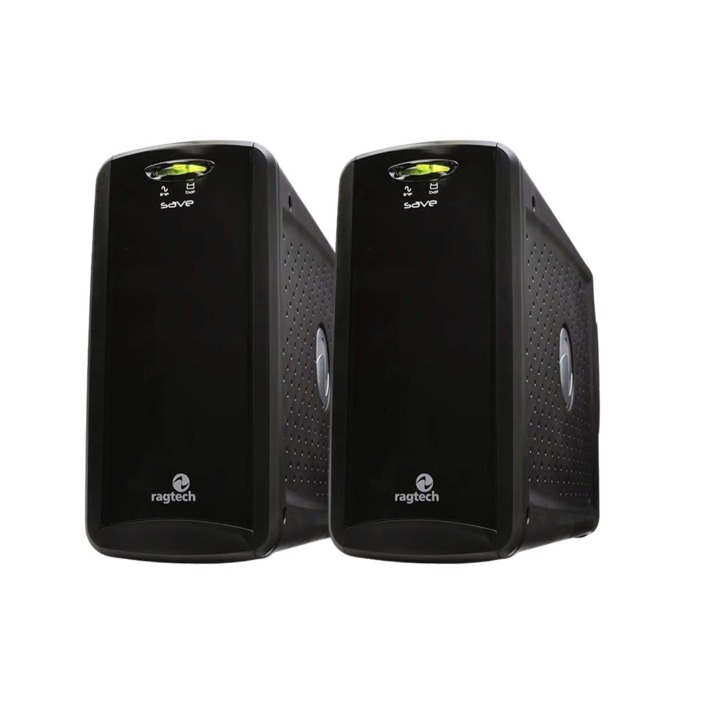 Kit com 2 Nobreak 600VA SAVE HOME STD TI Black Trivolt Onda 6 Tomadas Ragtech - 20NSH4125