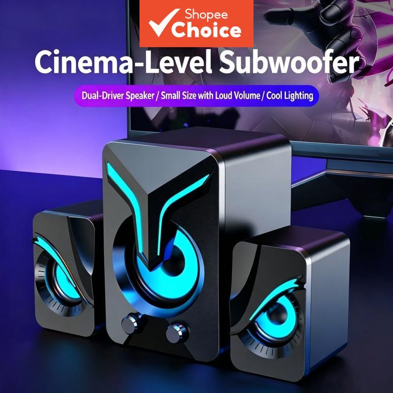 Caixa de Som para Computador Desktop e Notebook com Subwoofer de Alta Qualidade e RGB