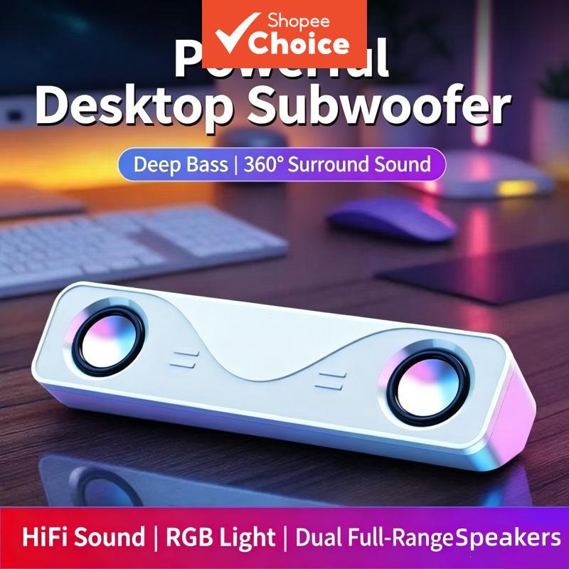 SADA Alto-Falante Para Computador Desktop Soundbar Notebook Doméstico Duplo Subwoofer De Volume Áudio Jogos