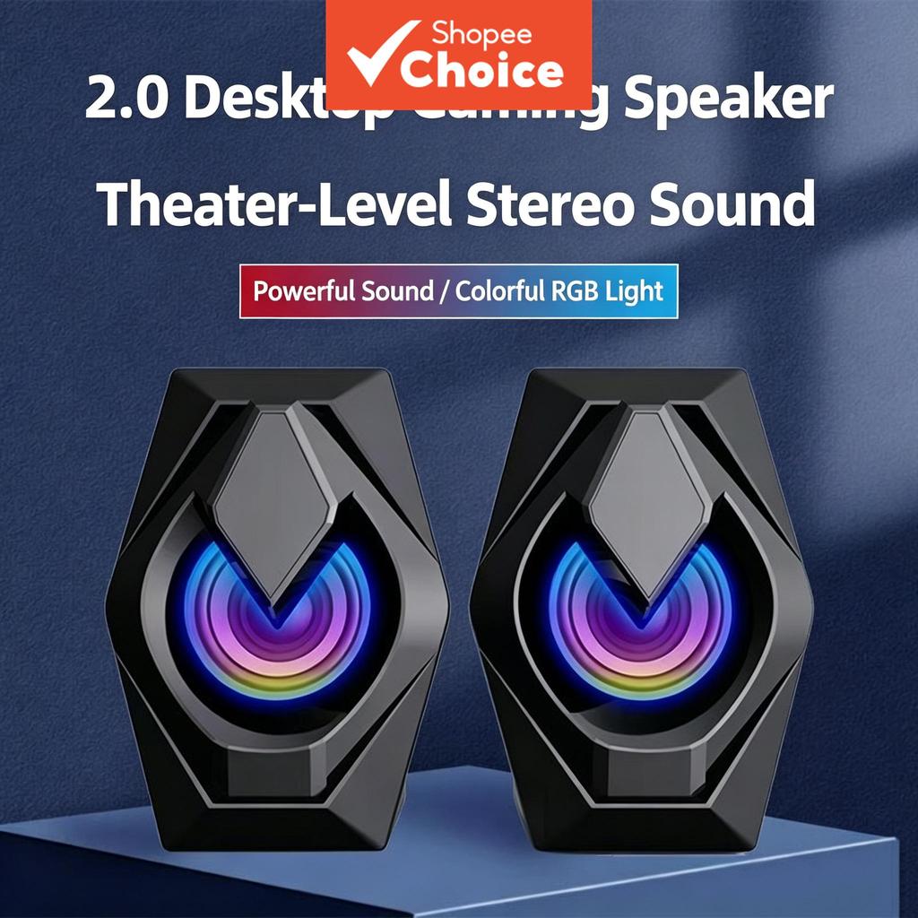 Caixa de Som para Computador Desktop, Notebook, Volume Alto, Subwoofer de Alta Qualidade, Áudio RGB