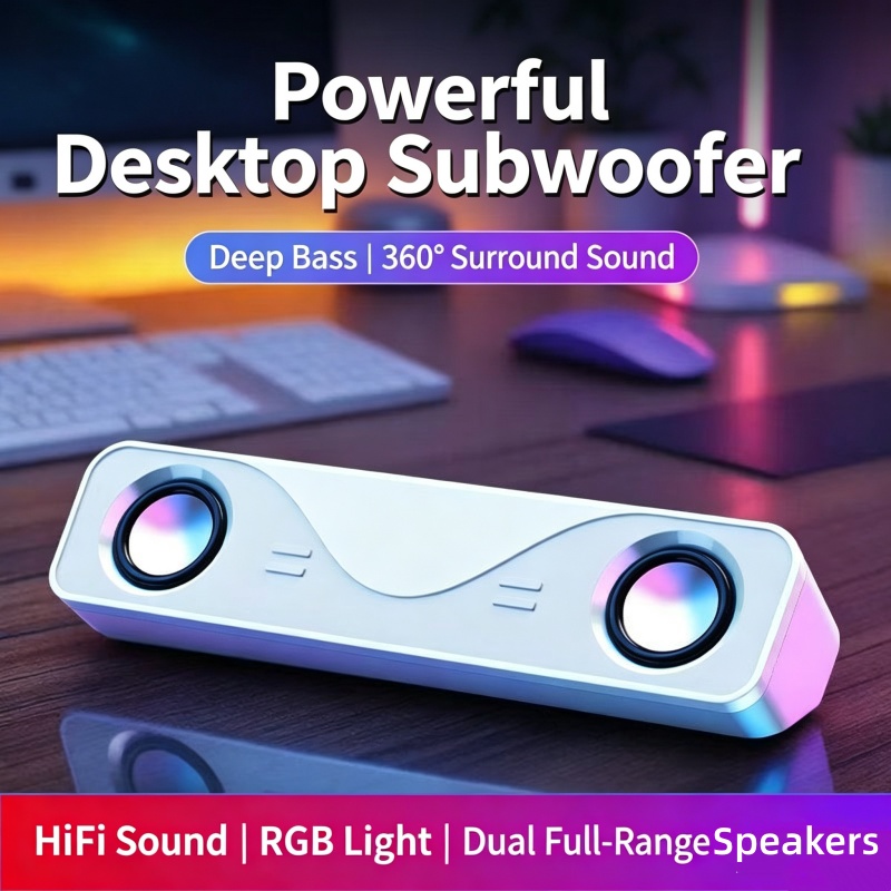 SADA Alto-Falante Para Computador Desktop Soundbar Notebook Doméstico Duplo Subwoofer De Volume Áudio Jogos