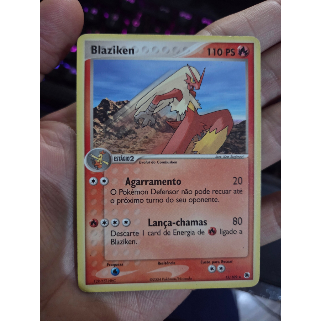 (PT-BR) Carta Pokémon TCG Blaziken (15/109) Rubi & Safira - Rara