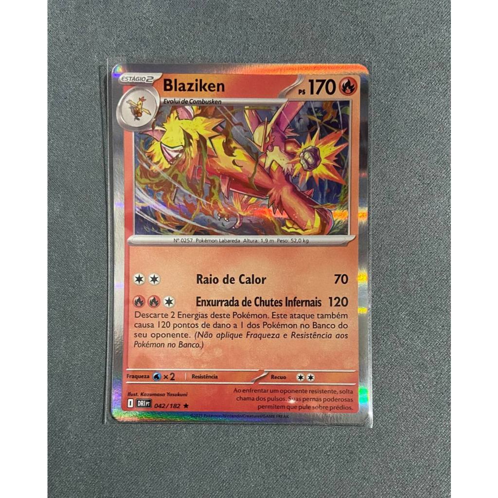 Carta Blaziken Foil (042/182) - NM + 5 Cartas Brilhantes aleatórias diferentes Originais