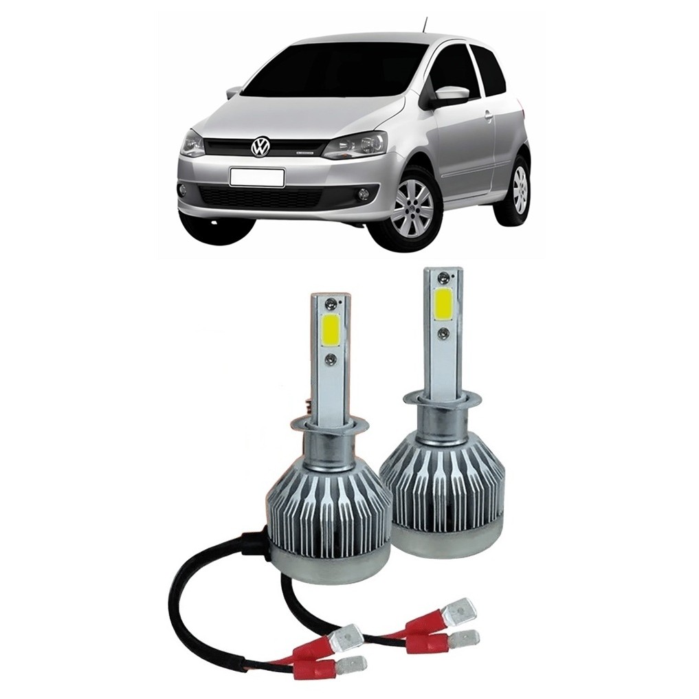 Par Lampada Super LED Farol Alto Fox Spacefox 2010 2011 2012 2013 2014 6000k H1