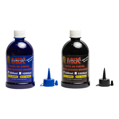 Kit 2 Tintas De 500 Ml P/ Pincel De Quadro Branco Azul Preto