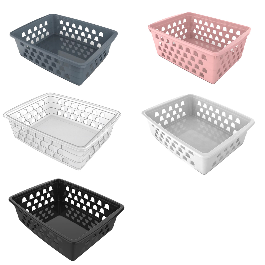 Cesto Multiuso Grande Uninjet Rosa/Preto/Transparente/Azul/Branco