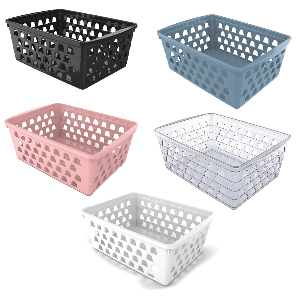 Cesto Organizador Multiuso Extra Grande GG Rosa/Preto/Transparente/Azul/Branco