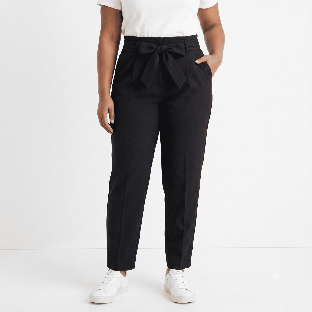 Calça Feminina Social Alfaiataria Plus Size G1 G2 G3 Com Cinto Casual Elegante Confortável Barra Reta