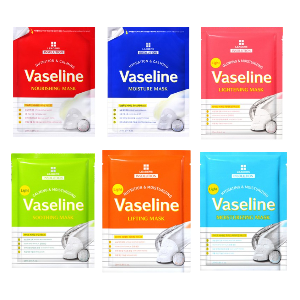 COLE ção De Máscaras De Vaselina Leaders (Nutritiva, Umidade, Clareamento Leve, Calmante Lifting Hidratante)