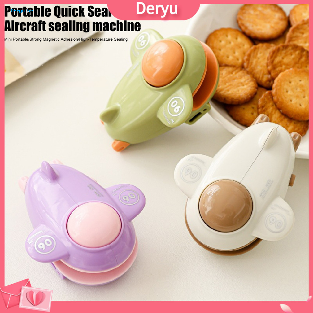 Mini Heat Sealing Tool Food Sealer Portable Magnetic Bag Airplane Shape Type-c Rechargeable Machine for Snack Storage Ea