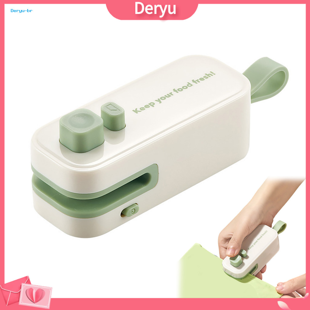 Snack Bag Portable Heat Sealer 2-in-1 Mini with Cutter Handheld Sealing Machine Magnetic Back Moisture-proof for Kitchen