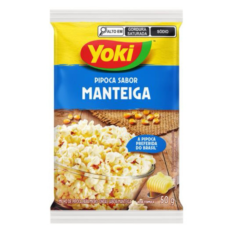 Kit 10 Pipoca Micro-ondas Yoki Mini Bag Manteiga 50g