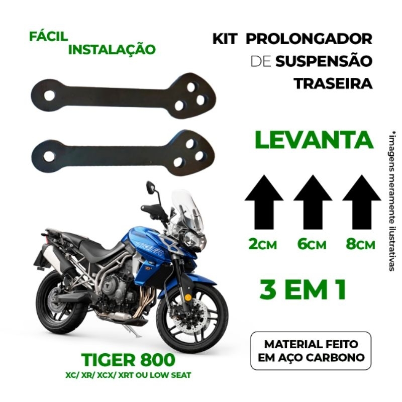 Prolongador suspensão traseira Tiger 800 XC-XR-XCX-XRX-XRT OU LOW SEAT
