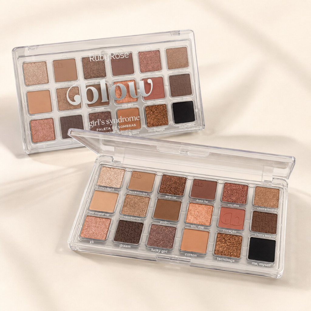 Paleta de Sombras Ruby Rose Blow 18 Cores Alta Pigmentação Matte Cintilante Maquiagem Olhos
