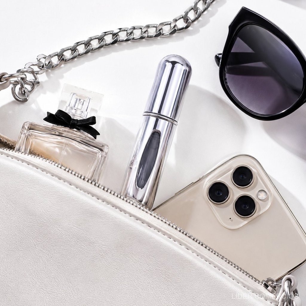 3/4/5 Pcs  Frasco Recarregavel Perfume Prata Fosco Companheiro Diario Anti Derramamento Design Portátil E Elegante