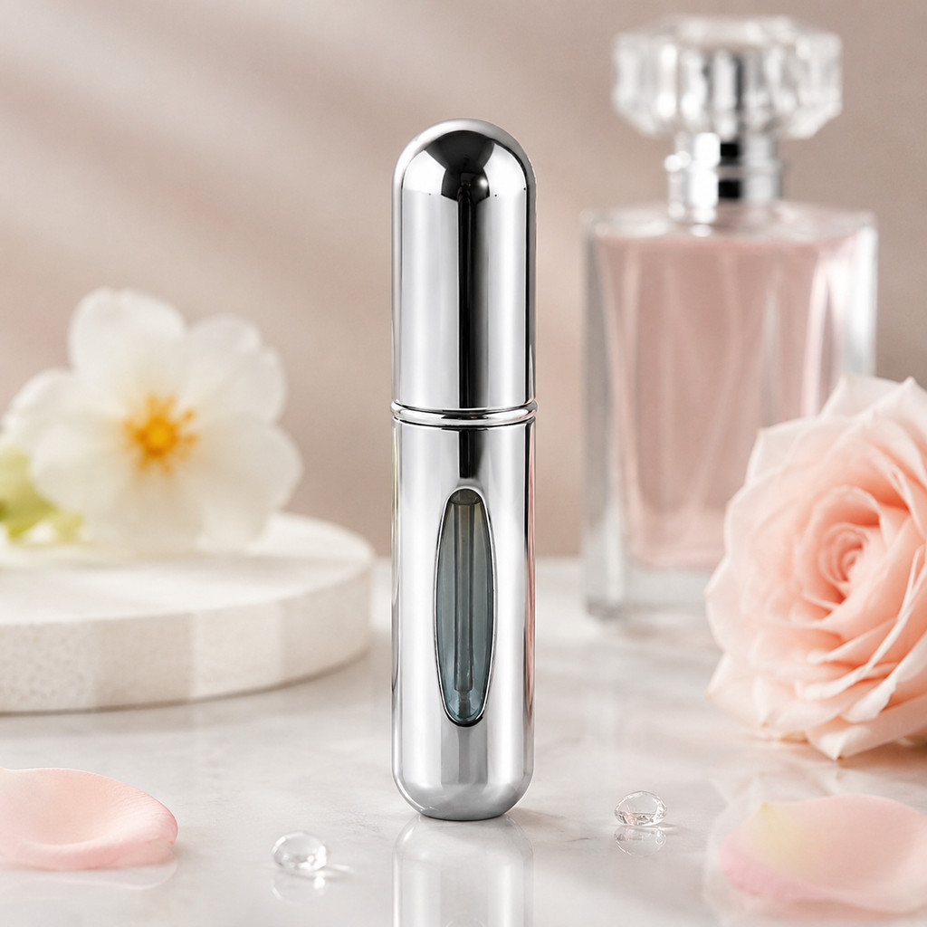12/15/24 Pcs  Perfumario De Bolso Prata Elegante Design Que Une Estilo E Função Anti Vazamento Compacto E Essencial