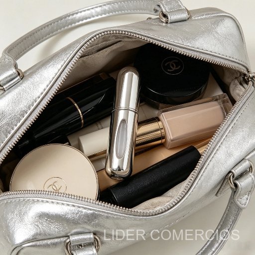 5 Pcs  Frasco Recarregavel Perfume Prata Fosco Companheiro Diario Anti Derramamento Design Portátil E Elegante