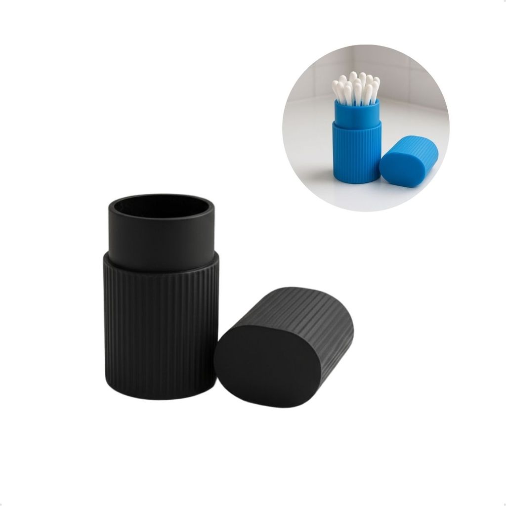 Suporte Para Cotonetes Minimalista Com Proteção Anti-Poeira Organizador Versátil Para Cotonetes Algodão Design Elegante