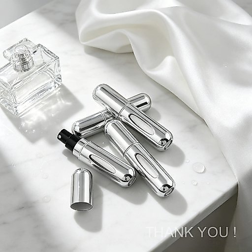 3/4/5 Pcs  Frasco Recarregavel Perfume Prata Fosco Companheiro Diario Anti Derramamento Design Portátil E Elegante