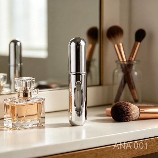 3/4/5 Pcs  Frasco Recarregavel Perfume Prata Fosco Companheiro Diario Anti Derramamento Design Portátil E Elegante