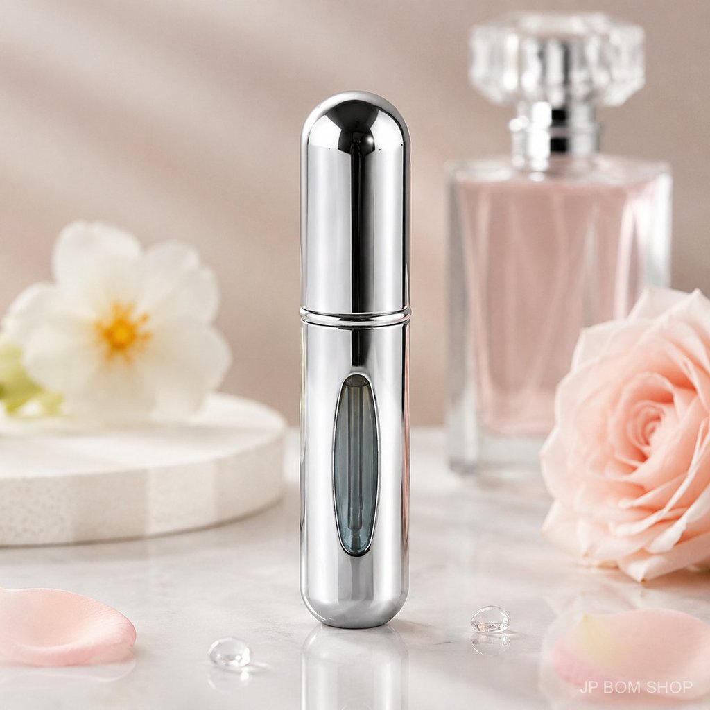 3/4/5 Pcs  Frasco Recarregavel Perfume Prata Fosco Companheiro Diario Anti Derramamento Design Portátil E Elegante