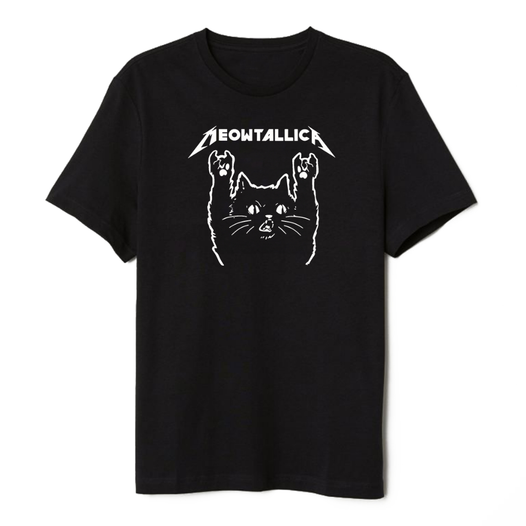 Camiseta Gatinho Meowtallica Unissex Masculina feminina Algod]ao Premium