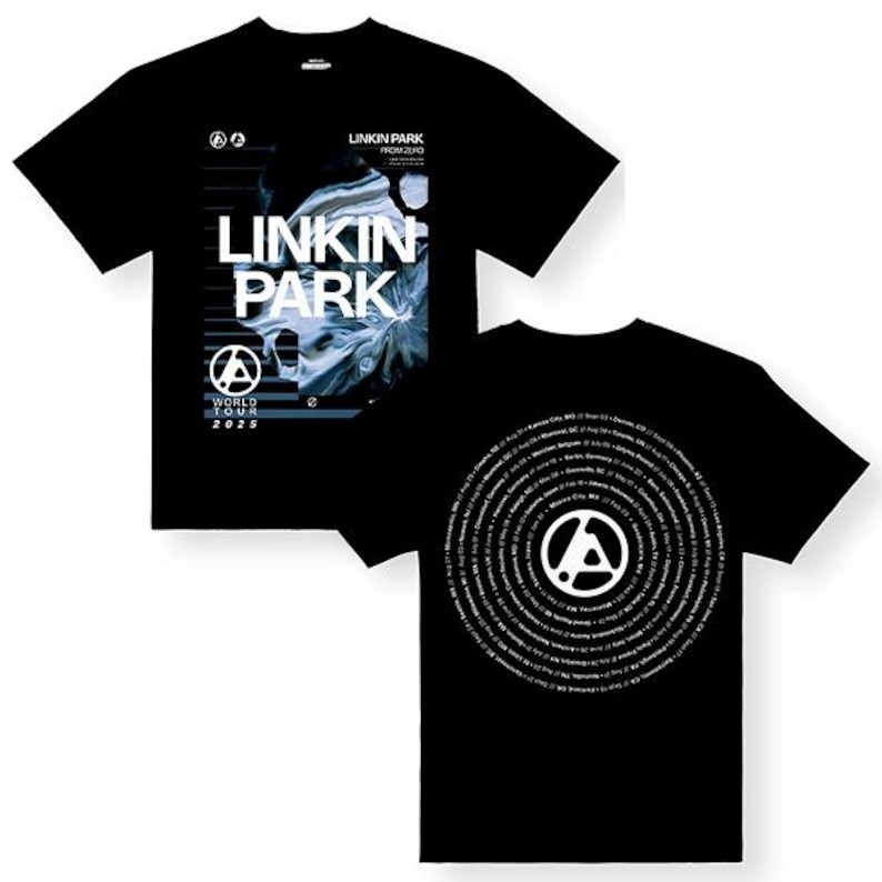 Camiseta Unissex Oversized Plus Size Feminina Masculina Streetwear Camisa Linkin Park From Zero World Tour - Shirt Algod